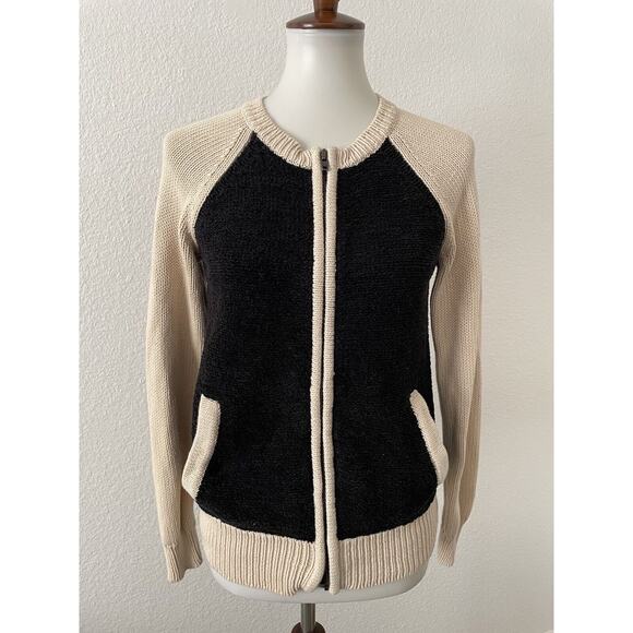 Madewell Cardigan Sweater Colorblock Stretch Knit FLAW - Picture 1 of 11